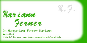 mariann ferner business card